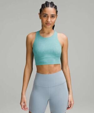Lululemon Wunder Train Longline Bra Medium Support Size 4 Blaze Maldives Green